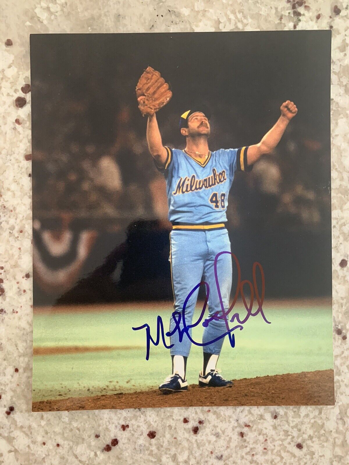 Mike Caldwell Signed Milwaukee Brewers 8x10 Photo Poster painting