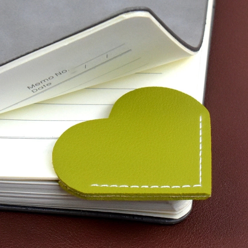Leather Heart-shaped Bookmark Pu Leather Love Bookmark Book Page Clip Mini Business Portable Small Gift Page Corner Sign