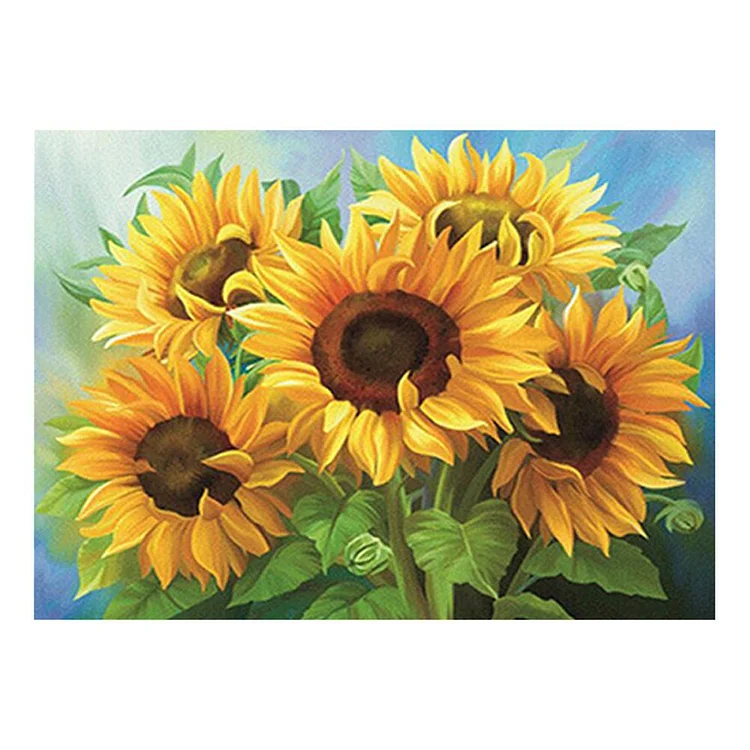 Flowers - 11CT 3 Strands Threads Printed Cross Stitch Kit - 50x65cm(Canvas)