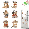 6Pcs Diamond Painting Western Kitten Fridge Magnet for DIY Art Crafts