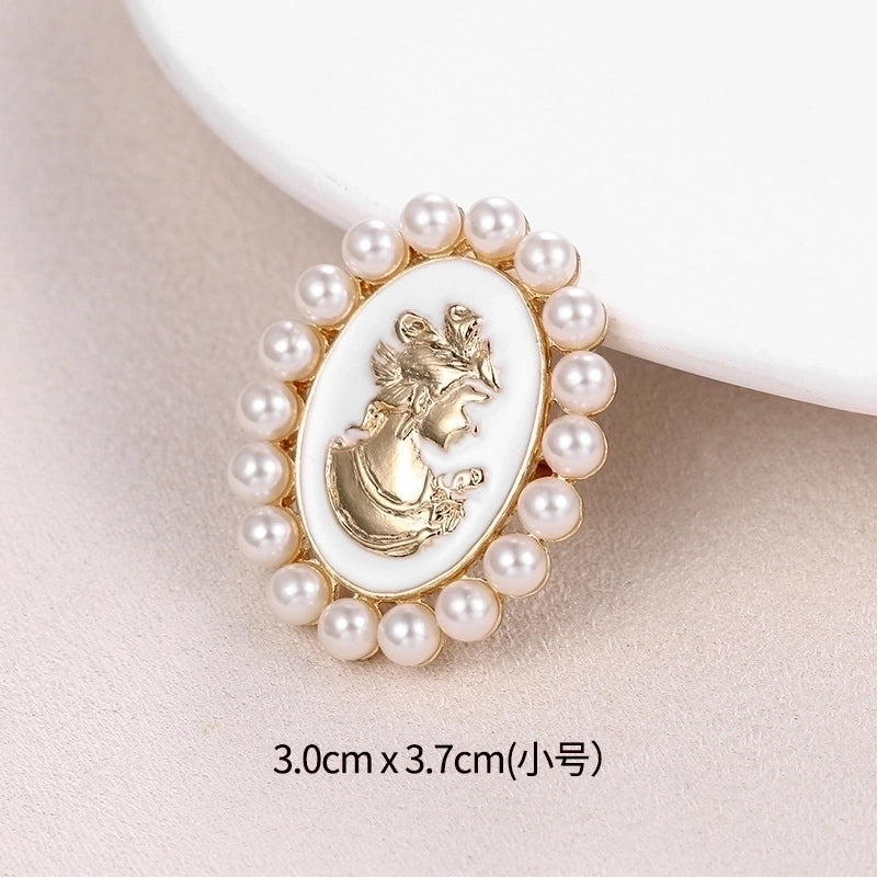 Retro Pin Portrait Alloy Plating Rhinestones Women’S Brooches