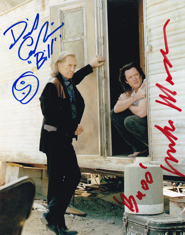 KILL BILL AUTHENTIC LE CAST Autographed Photo Poster painting Carradine/Mads<wbr/>en SHA #99080