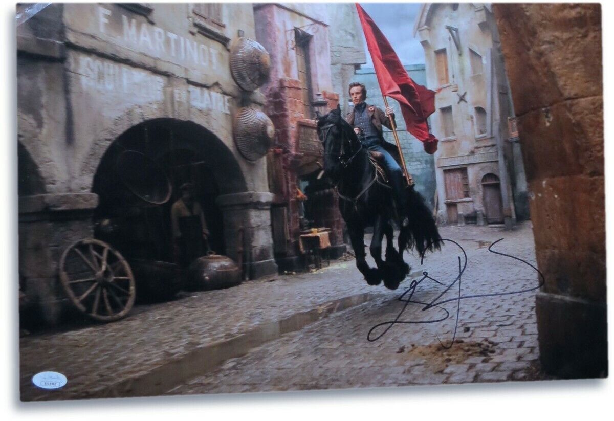 Eddie Redmayne Autographed 12X18 Photo Poster painting Les Miserables on Horse JSA EE19985