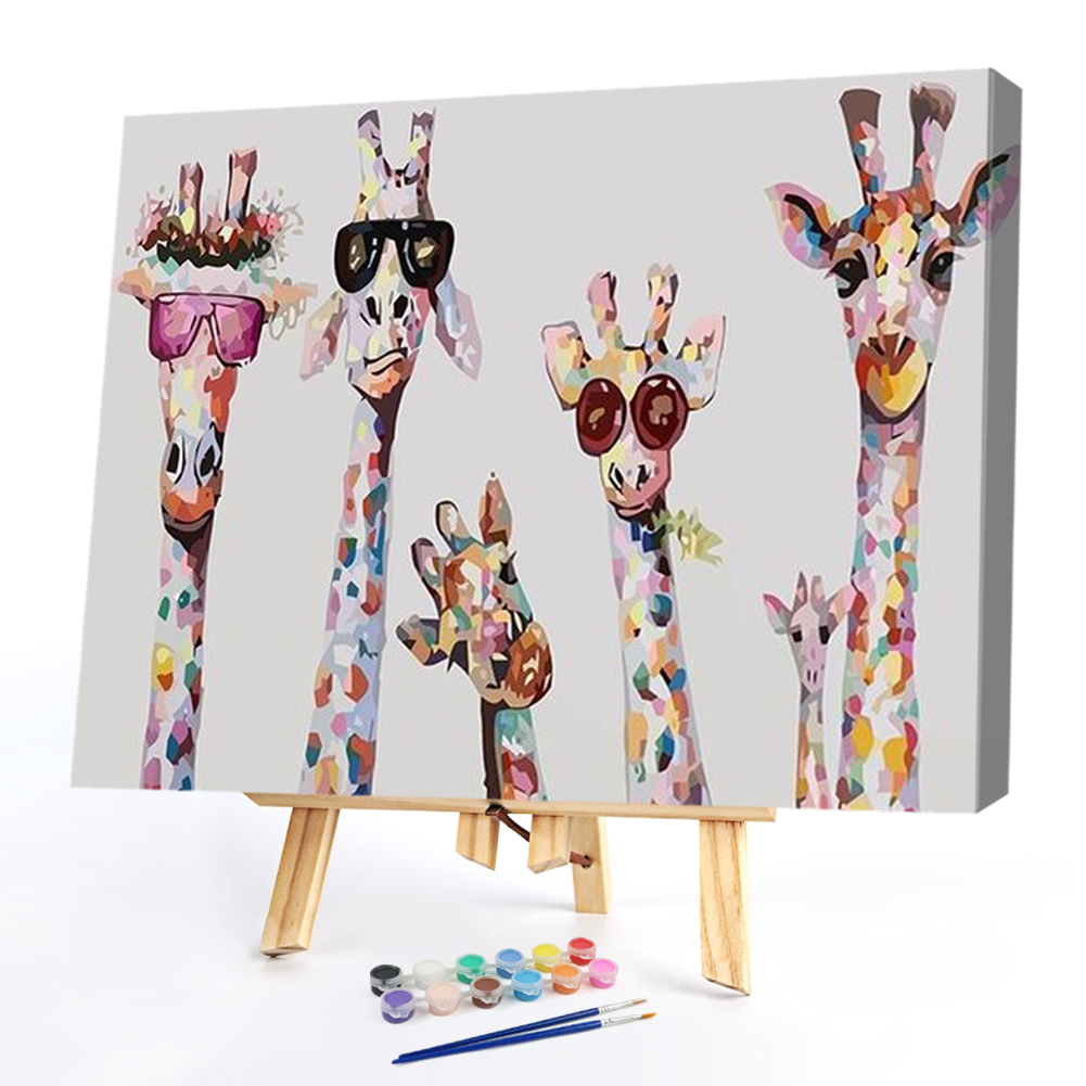 

50*40CM - Paint By Numbers - Cartoon Giraffe, 501 Original