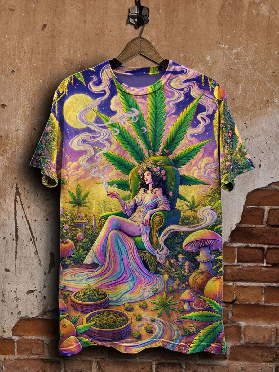 Queen Tarot Aesthetic Printed Casual Short Sleeve T-Shirt