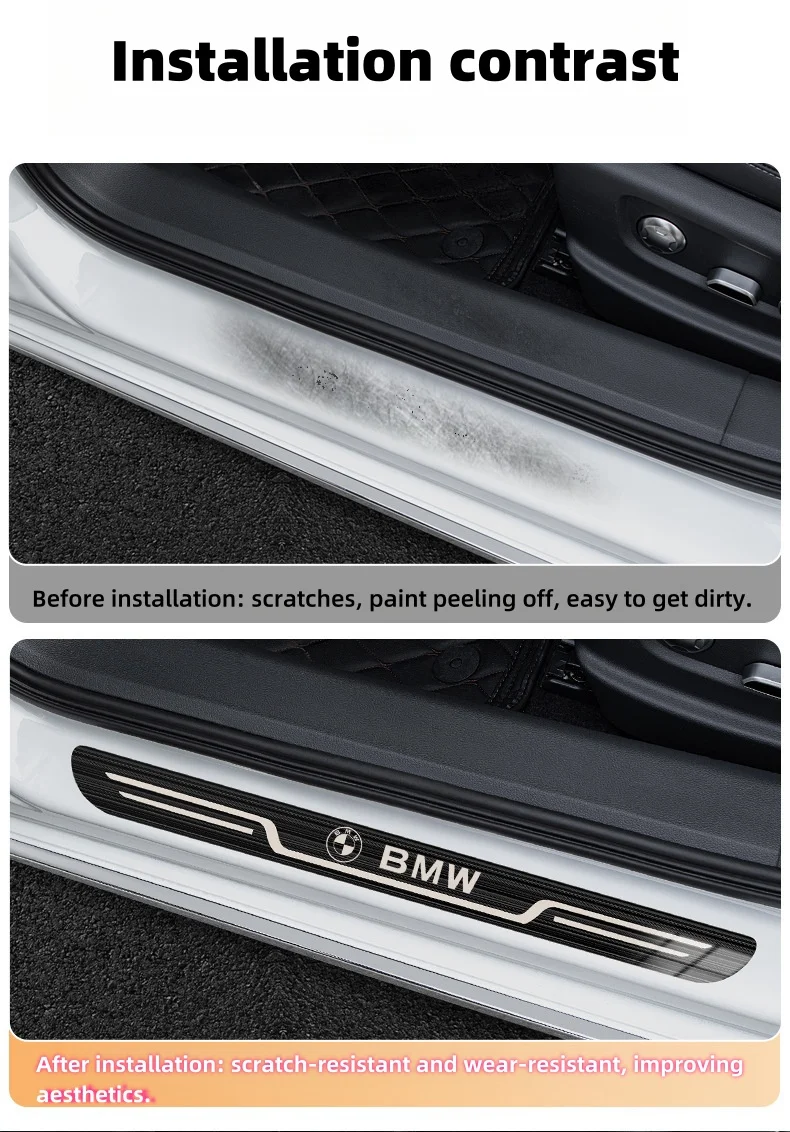 Car universal style stainless steel welcome door sill strip