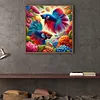 Diamond Painting -DIY Round Drill Fighting Fish in the Flower Bushes(40x40cm)