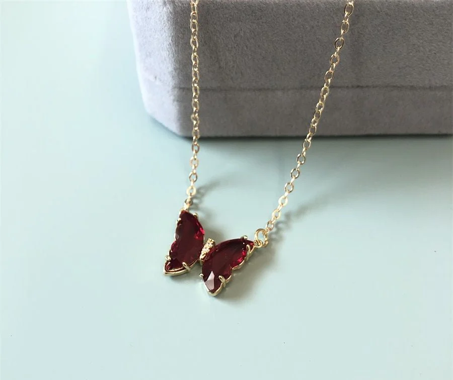 Crystal Butterfly Necklace LIN71