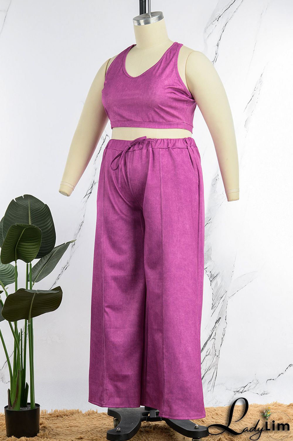 Black Gray Casual Solid Vests Pants O Neck Plus Size Two Pieces