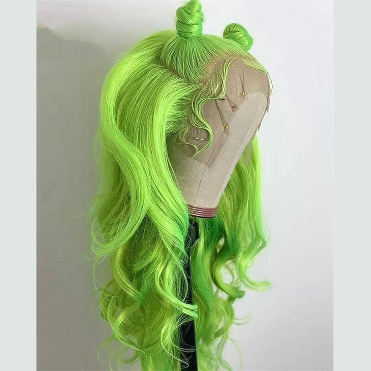 Emerald Green Hair Full Frontal Lace Front Wig