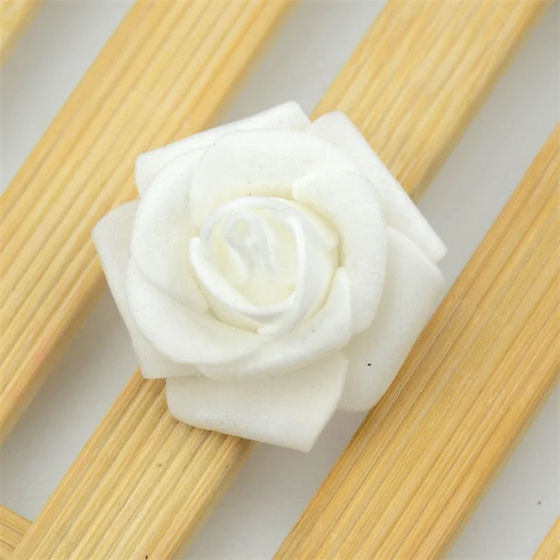 20pcs/lot 4cm Mini Artificial PE Foam Rose Flower Heads Wedding Home Decoration Handmade Diy Christmas Fake Flower Ball Craft