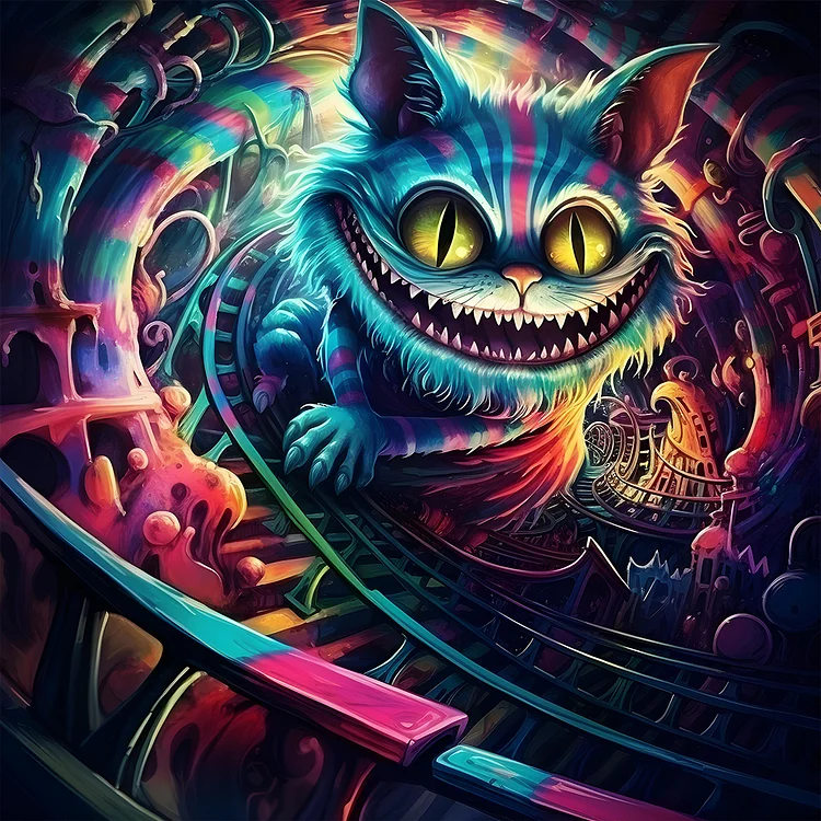 Full Round Diamond Painting - Alice In Wonderland Cheshire Cat 40*40CM