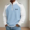 Men's Casual Sports Half-Zip Stand-Collar Sweatshirt