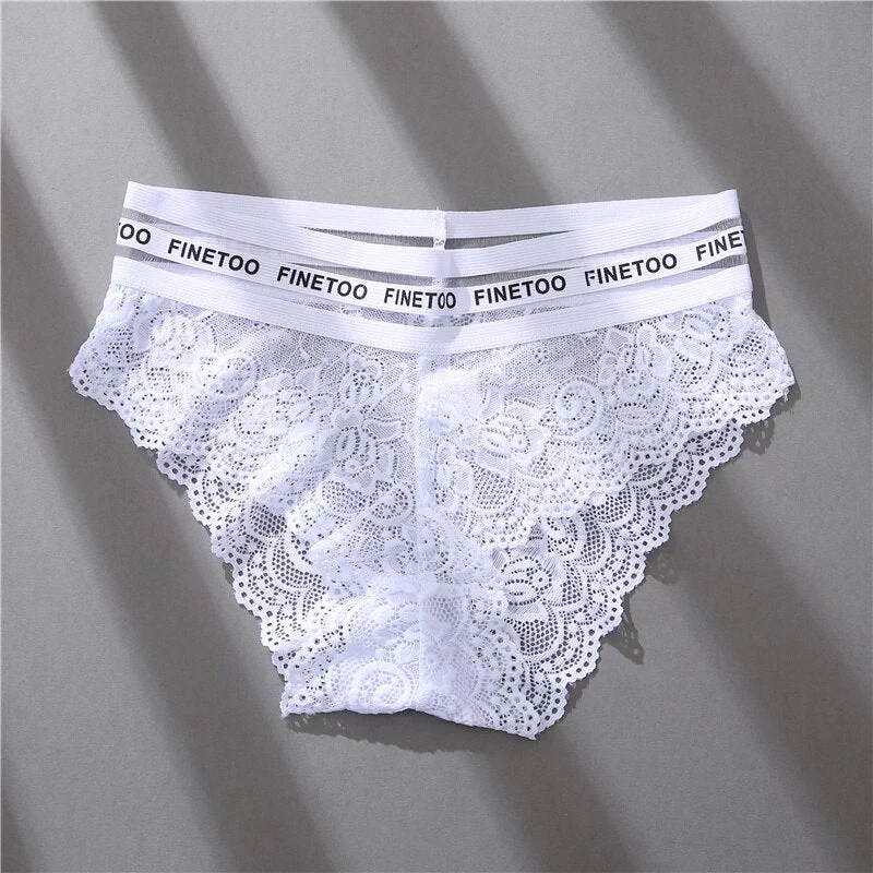 Lace Panties Women Underwear Floral Perspetive Middle Waist Panties Sexy Lingerie Female Lace Pantys Mesh Female Seamless Briefs