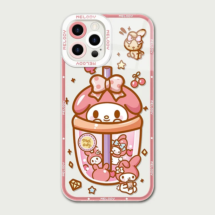 Sanrio Kuromi Cartoon Mobile Case With Wallet lanyard For iPhone 14 13 12  11 Pro Max Mini XR X XS MAX Plus Anti-drop Soft Cover 