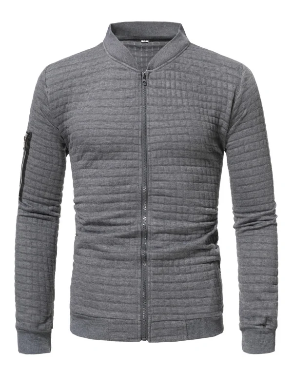 Men's casual zipper shirt Long sleeve hoodie Hooded sweatshirt coat