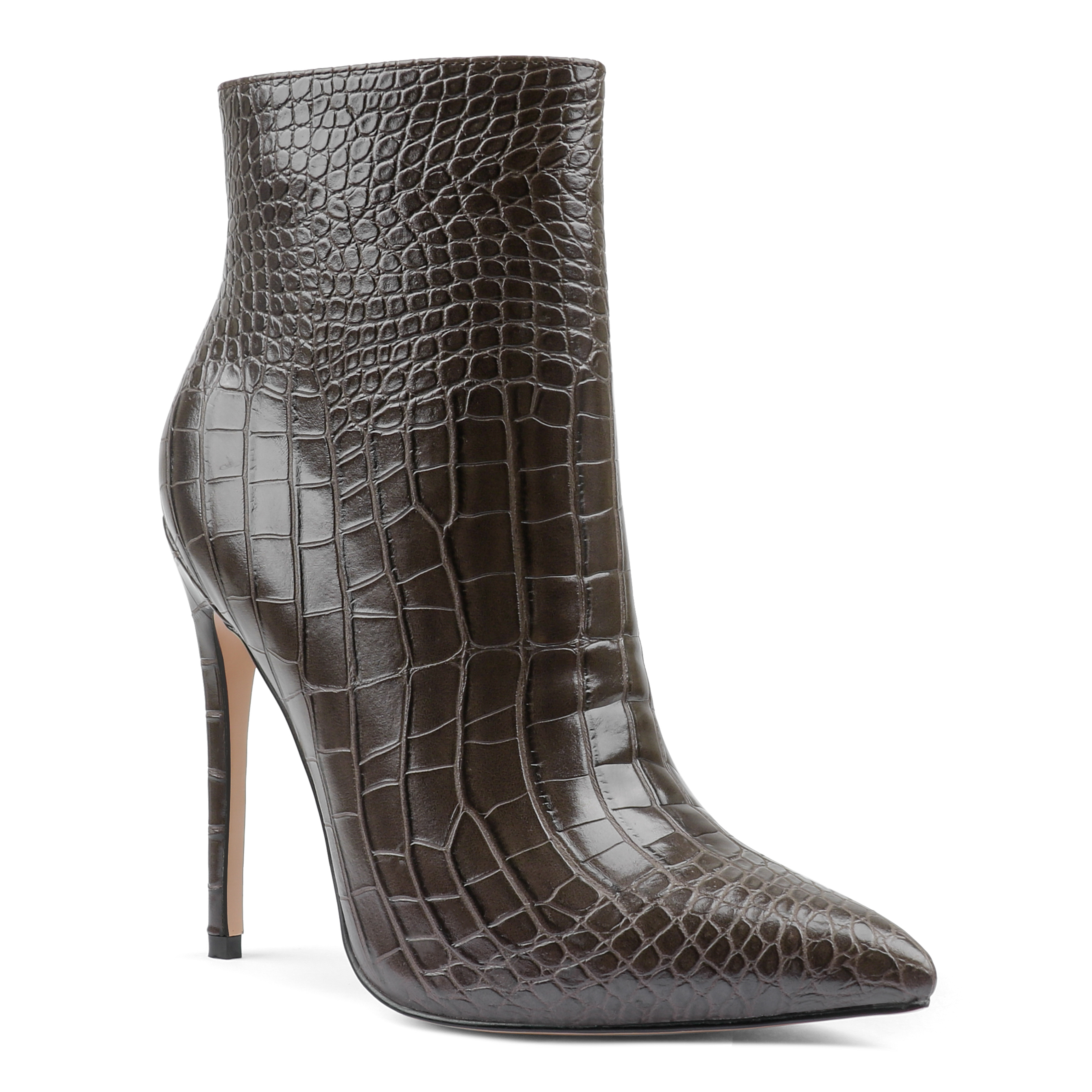 120mm Women's Ankle Boots Closed Pointed Toe Stilettos Autumn Dress Booties-MERUMOTE