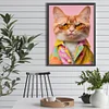 Diamond Painting -DIY Round Drill Cat with Glasses