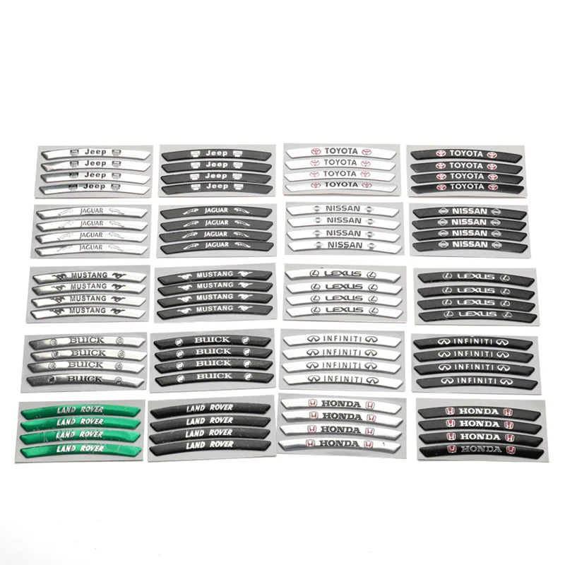 Car hub modified metal car label(4PCS)