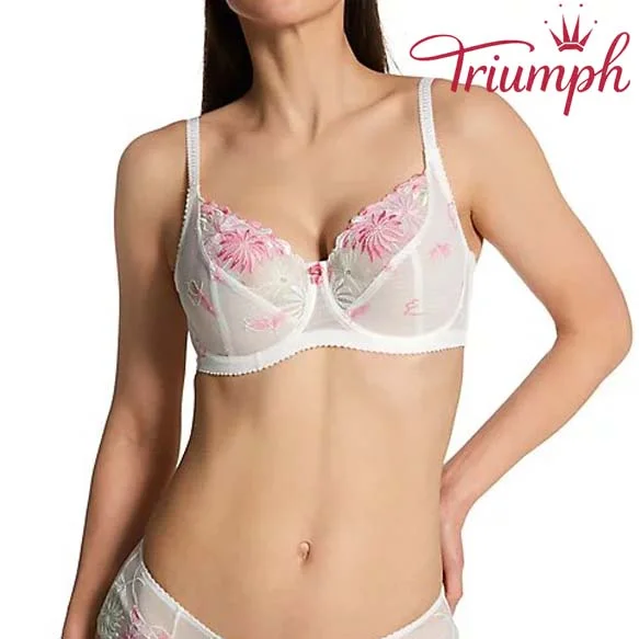 Triumph - 3 sztuki (75A-120F) 💝 Biustonosz push-up z haftem koronkowym