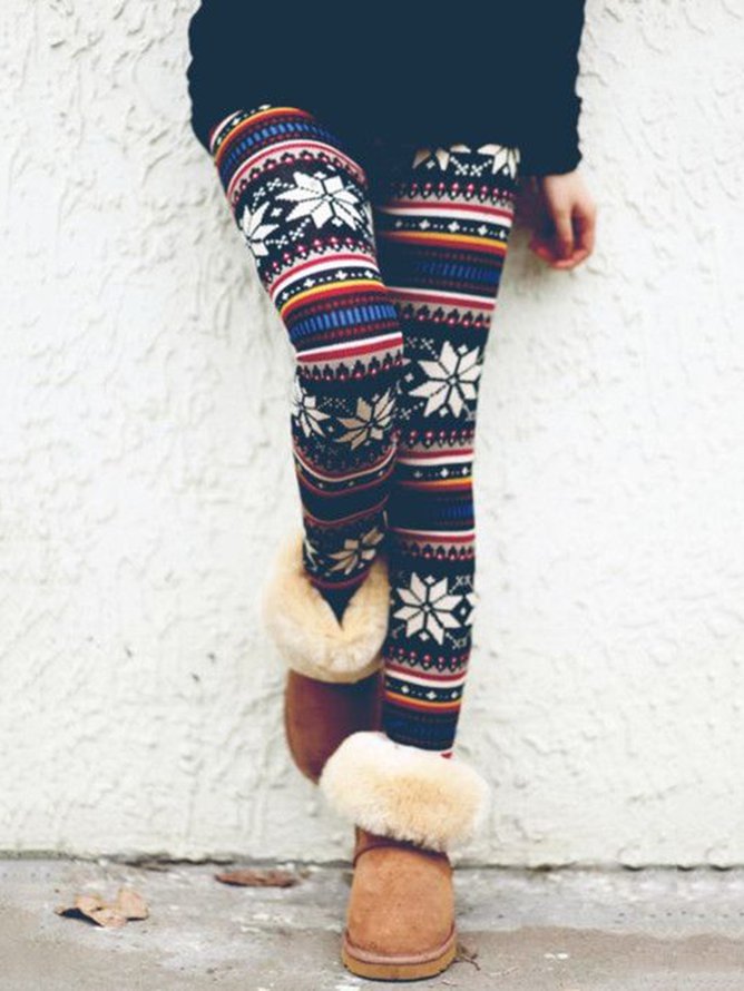 Christmas Animal Skinny Tribal Pants