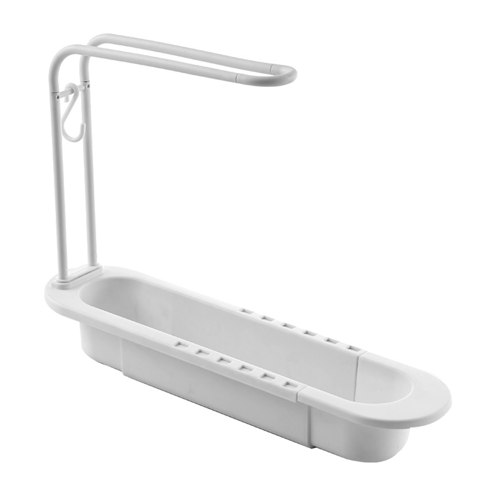 

Telescopic Sink Shelf Towel Bar Sponge Drainer Storage Rack Kitchen Basket, 501 Original