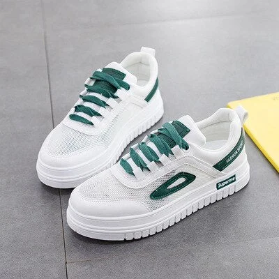 2021 spring Korean version of snow casual shoes green daisy sneakers white shoes women's single shoes sneakers
