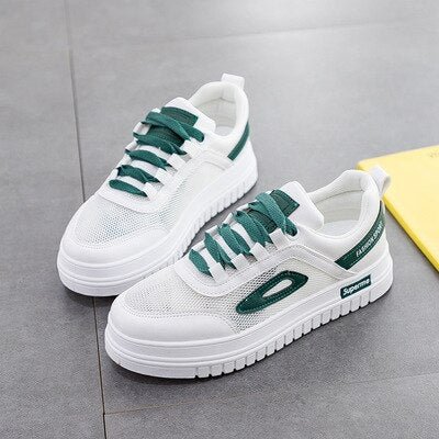 2021 spring Korean version of snow casual shoes green daisy sneakers white shoes women's single shoes sneakers