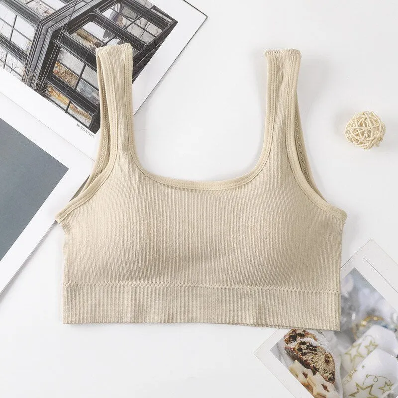 Women Tank Tops Streetwear Push Up Cropped Top for Female Lounge Solid Color Casual Sexy Lingerie Fashion Wirefree Camisole