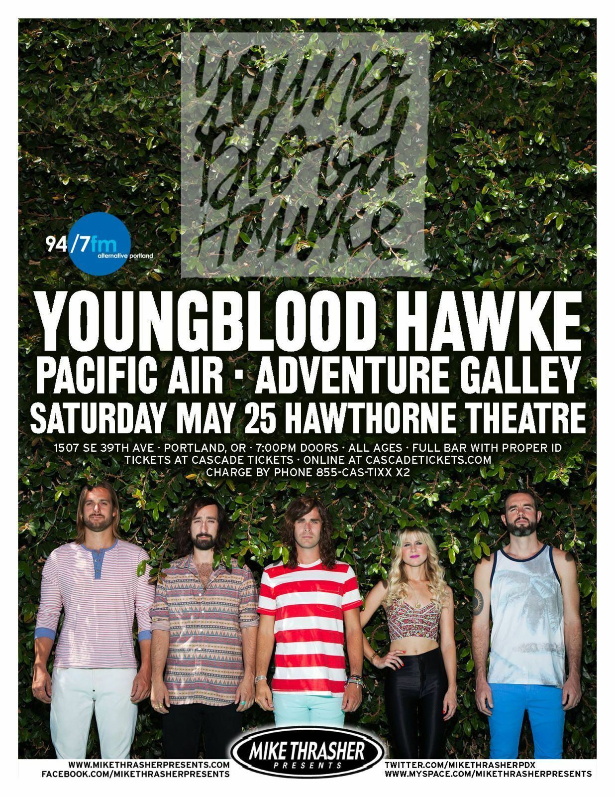 YOUNGBLOOD HAWKE 2013 Gig POSTER Portland Oregon Concert