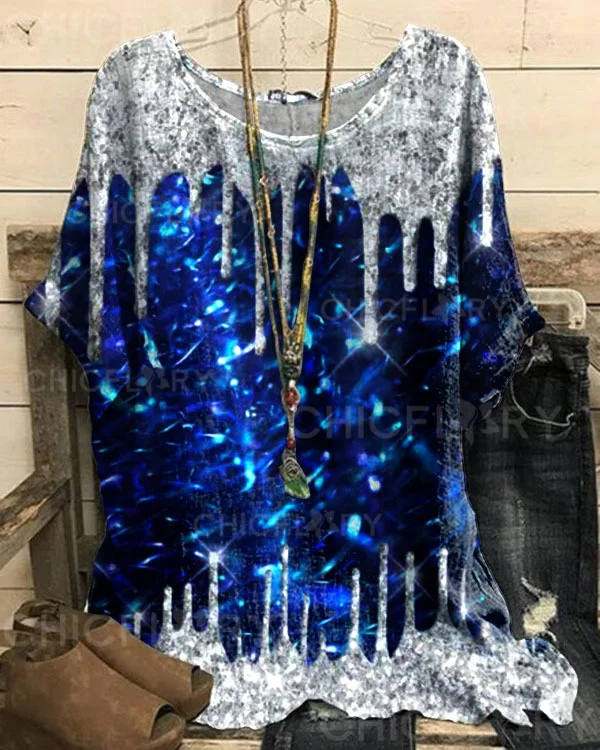 Women's Abstract Pattern Loose Top