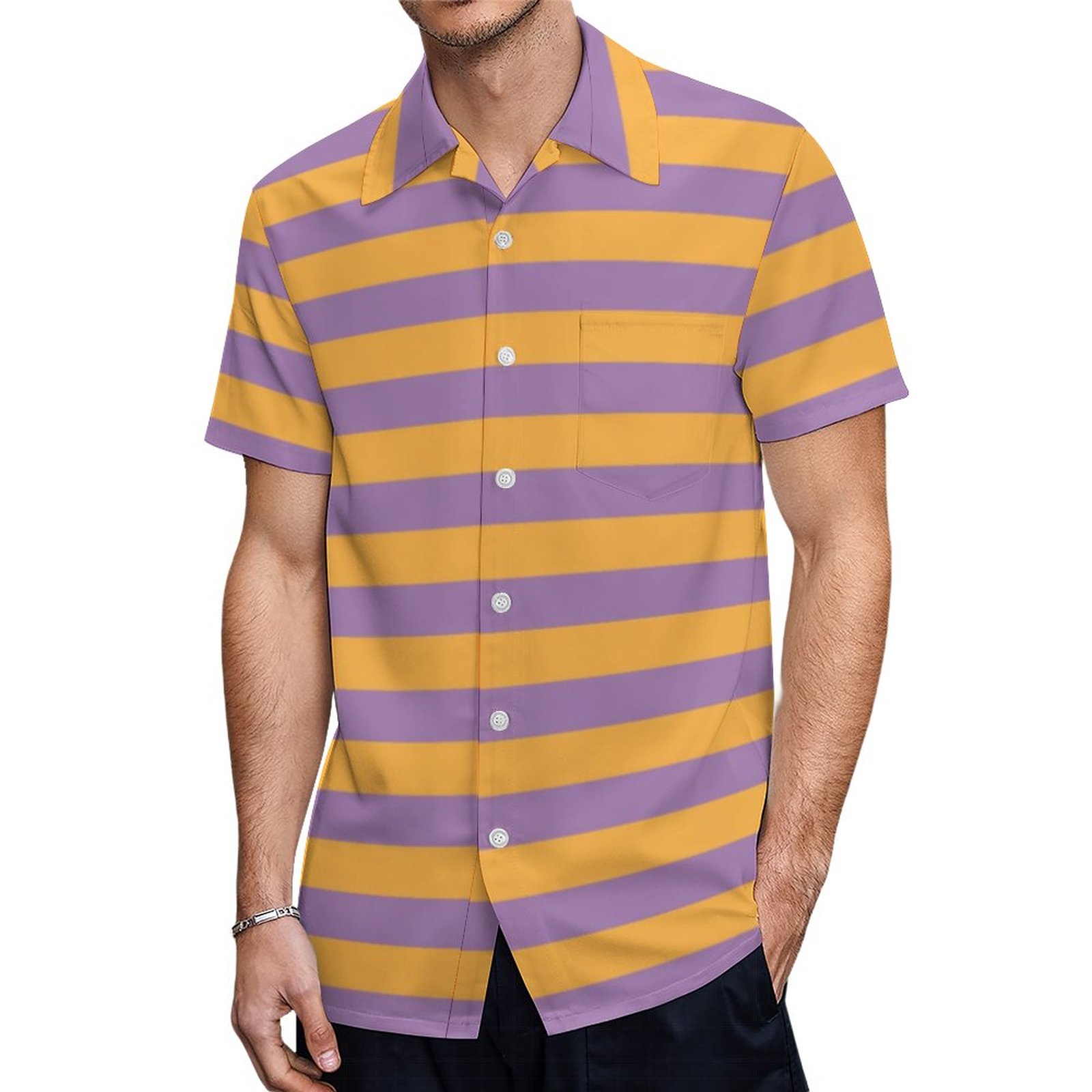 Witch Orange And Purple Striped Stockings Hawaiian Shirt Mens Button Down Tropical Hawaii Beach Shirts