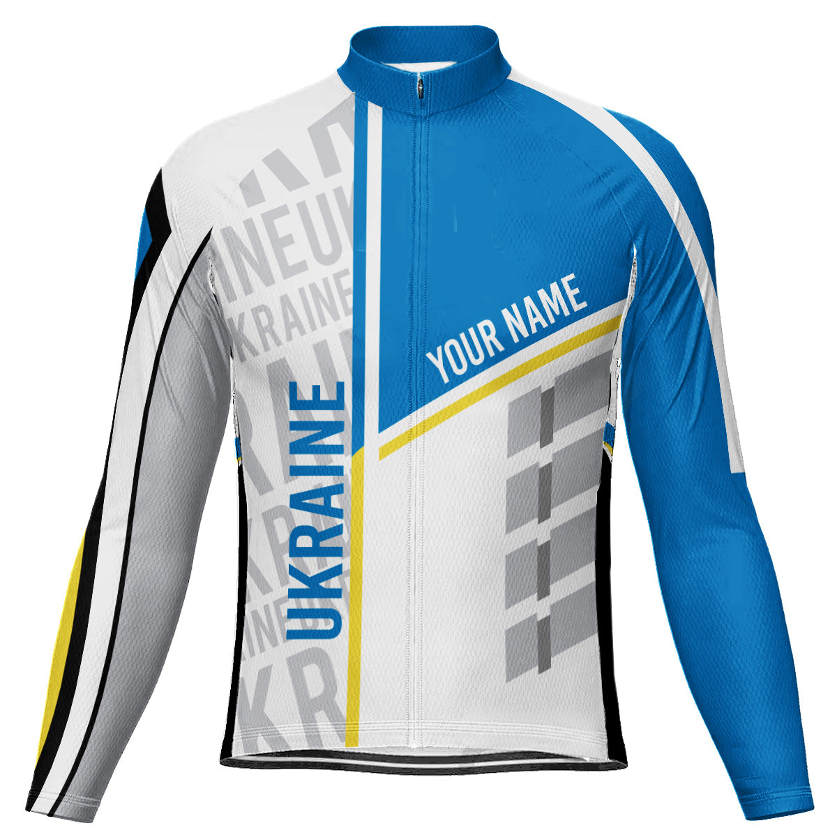 Customized Ukraine Winter Thermal Fleece Long Sleeve Cycling Jersey for Men | captainssportss.com