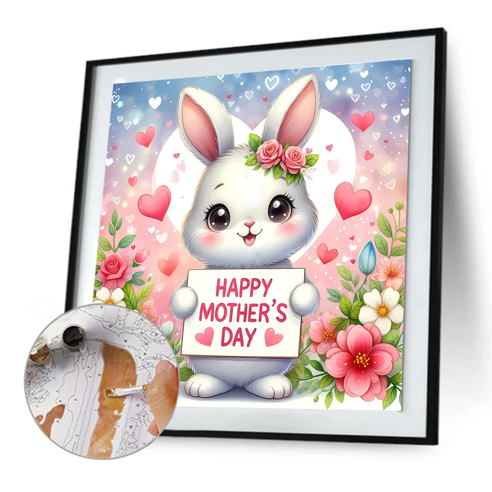 DIY Paint By Number 40*40cm - Mother'S Day Bunny Congratulations