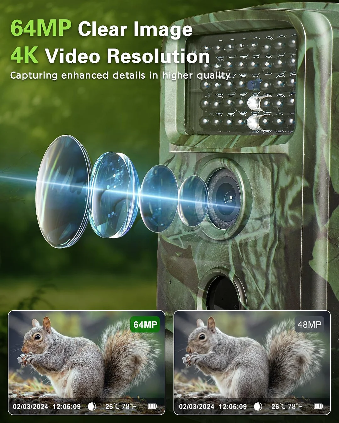 4K 64MP K229 49%OFF Wildlens Trail Camera