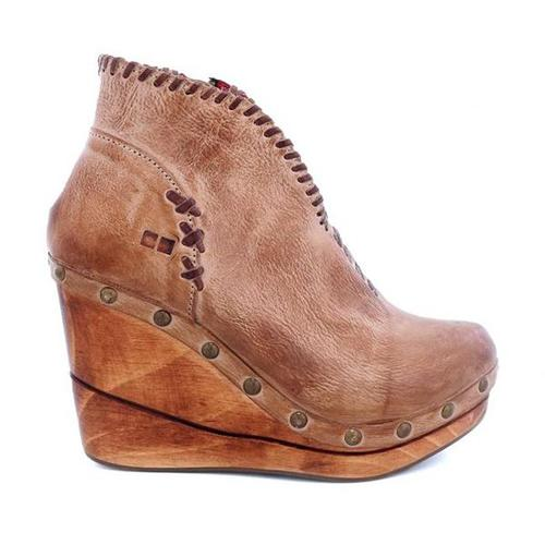 Studded Zipper Wedge Heel Boots -boots