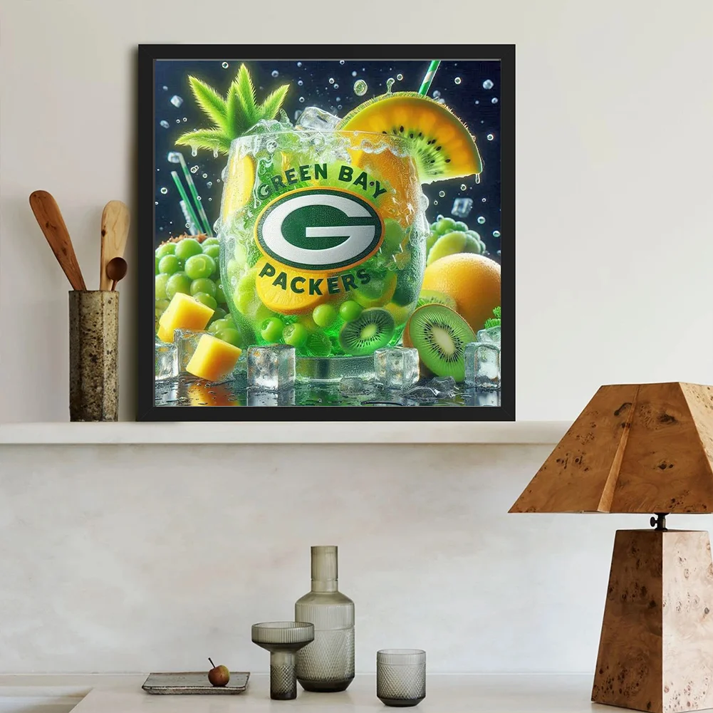 Diamond Painting - Full Round Drill - Green Bay Packers Drink(Canvas|40*40cm)