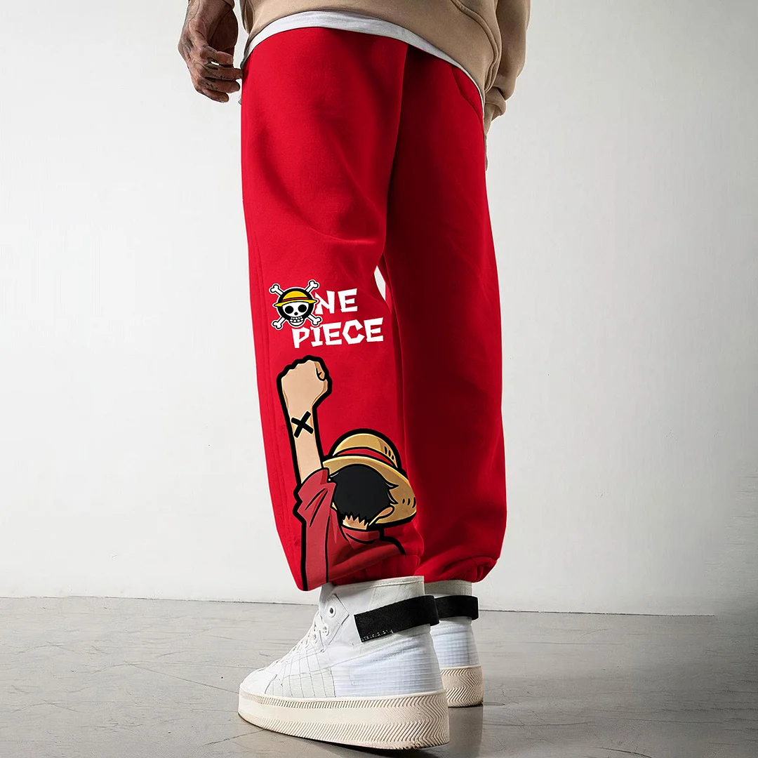 "One Piece" Print TrackPants Casual Sweatpants、、URBENIE