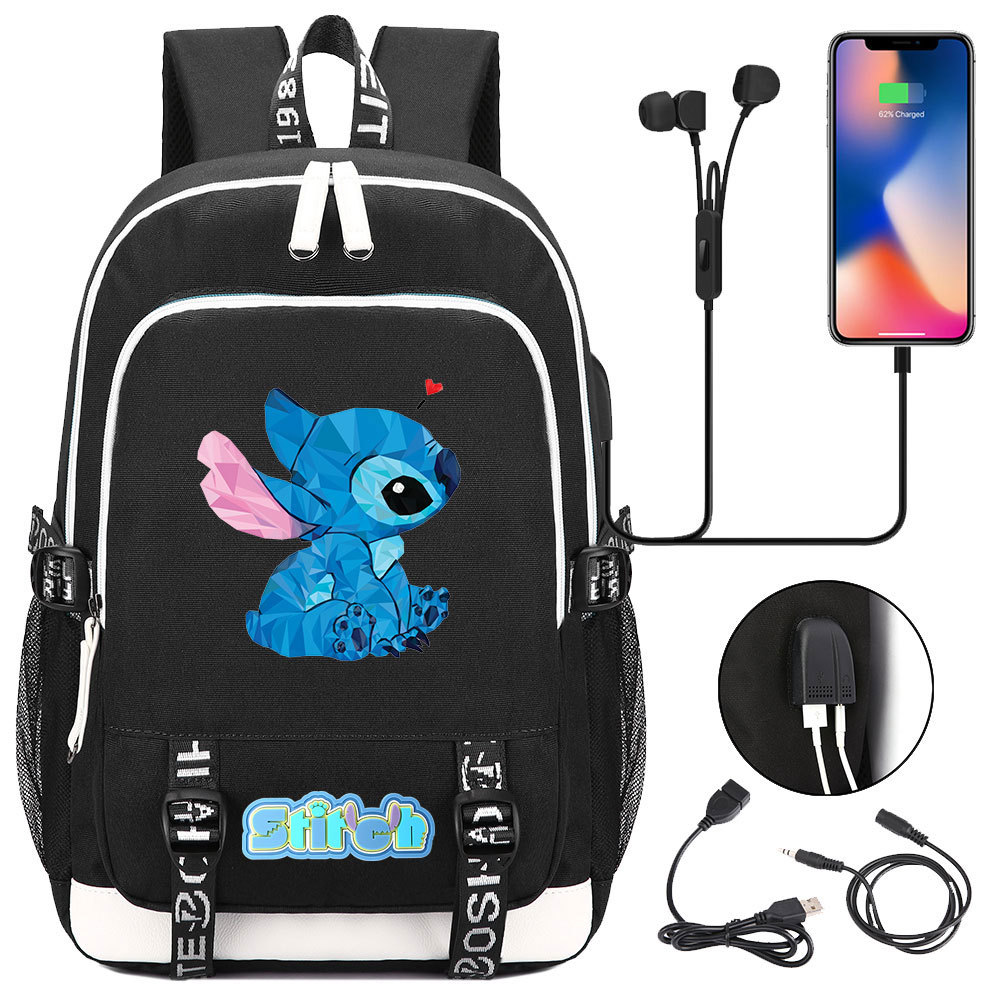 Stitching Together Comfort and Style: Double-Sided Backpack with Multi-Pocket Large Capacity and Laptop Protection, USB Charging Cable Connectivity for 15-Inch Laptop - Popular Movie Theme-Mayoulove