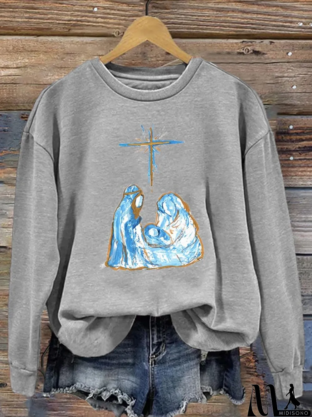 MidiSono - Faith Women's Casual Printed Sweatshirt