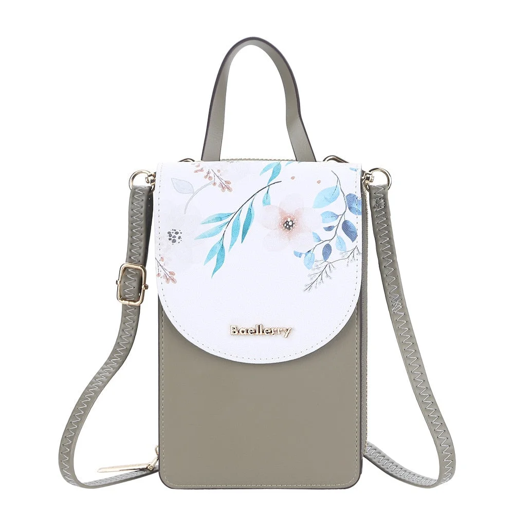 New Women Touch Screen Mobile Phone Bags Female Printing Large Capacity Single Shoulder Purse Ladies Multifunction Messenger Bag