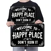Welcome To Happy Place - Vintage Metal Signs - 20*30cm/30*40cm -  Warning
