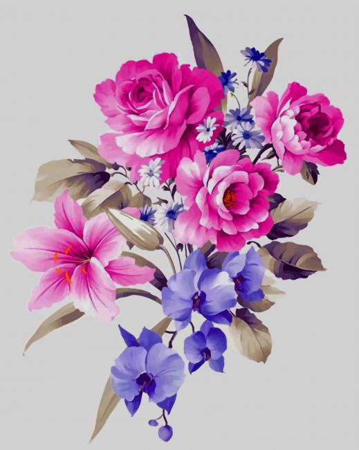 

Pink And Purple Flowers – Paint By Numbers - 40*50CM, 501 Original