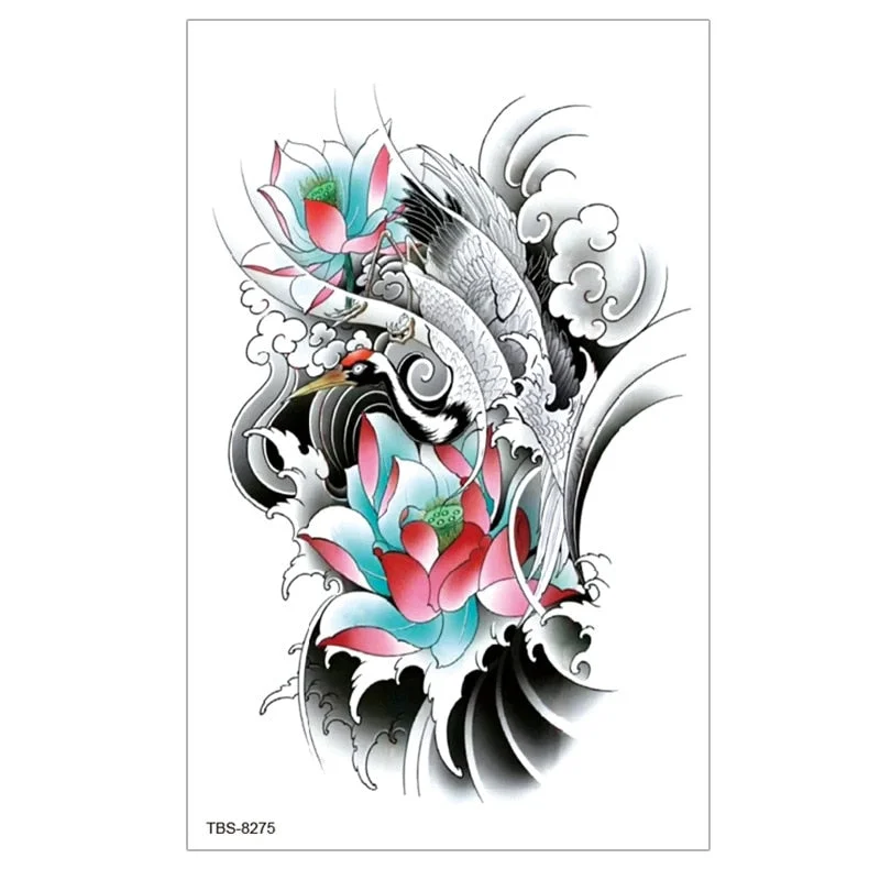 Waterproof Temporary Tattoo Sticker Lion Wolf Tiger Forest Tattoos Girl Mermaid Body Art Arm Fake Sleeve Tatoo Women Men
