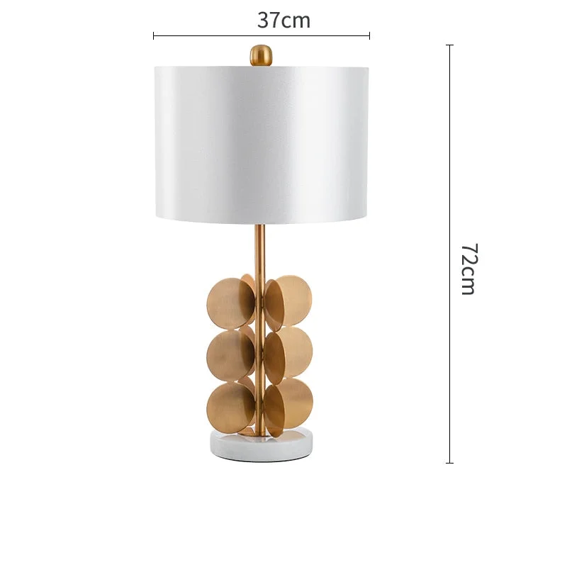 Modern Gold Baking Paint Table Lamp Art Marble Table Lights Lighting Living Room Bedroom Bedside Lamp Luxurious Craft Table Lamp