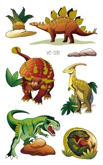 24 kinds Cartoon Dinosaur Bronzing Tattoo Sticker Child Temporary Stickers Body Tatoo for Kids Cute Waterproof Temporary Tattoos