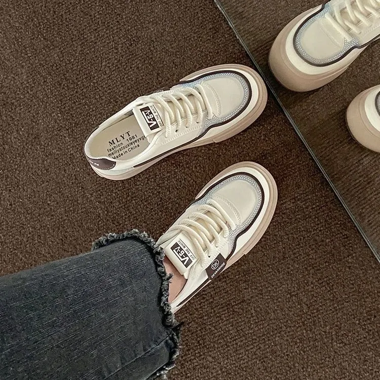 Churchf Churchf Spring, Summer, Autumn And Winter Season New Women's Shoes Students Low Top Round Head Small White Shoes