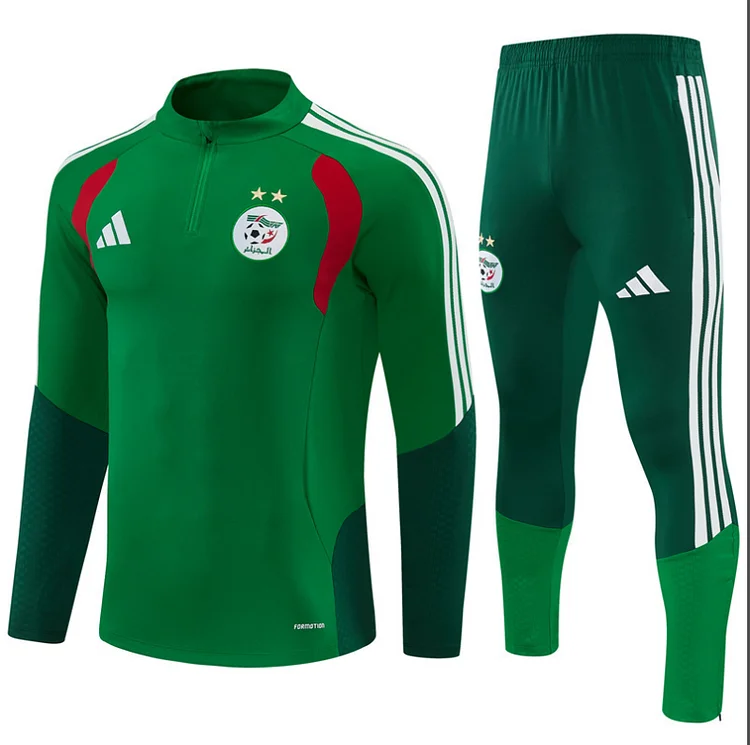 2627 Algeria Long-sleeved Half-length Training Suit Adult Set