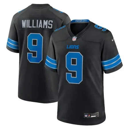 Men's Detroit Lions Jameson Williams  Black 2nd Alternate Game Jersey