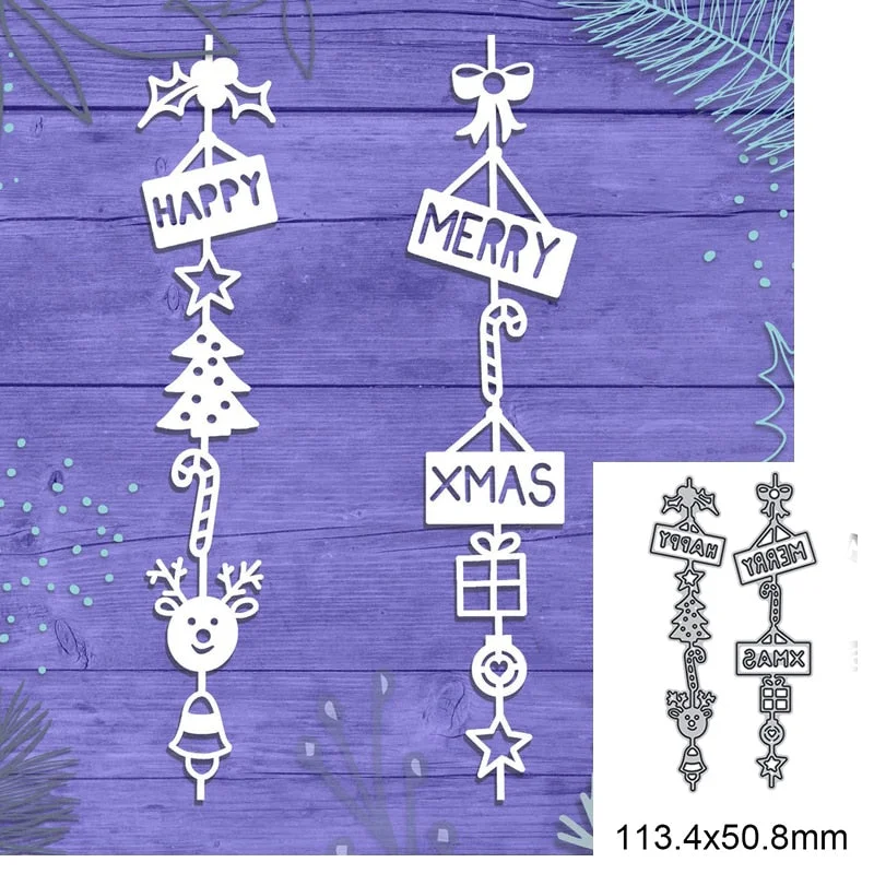 HAPPY MERRY XMAS Christmas Metal Cutting Dies For DIY Scrapbook Cutting Die Paper Cards Embossed Decorative Craft Die Cut New